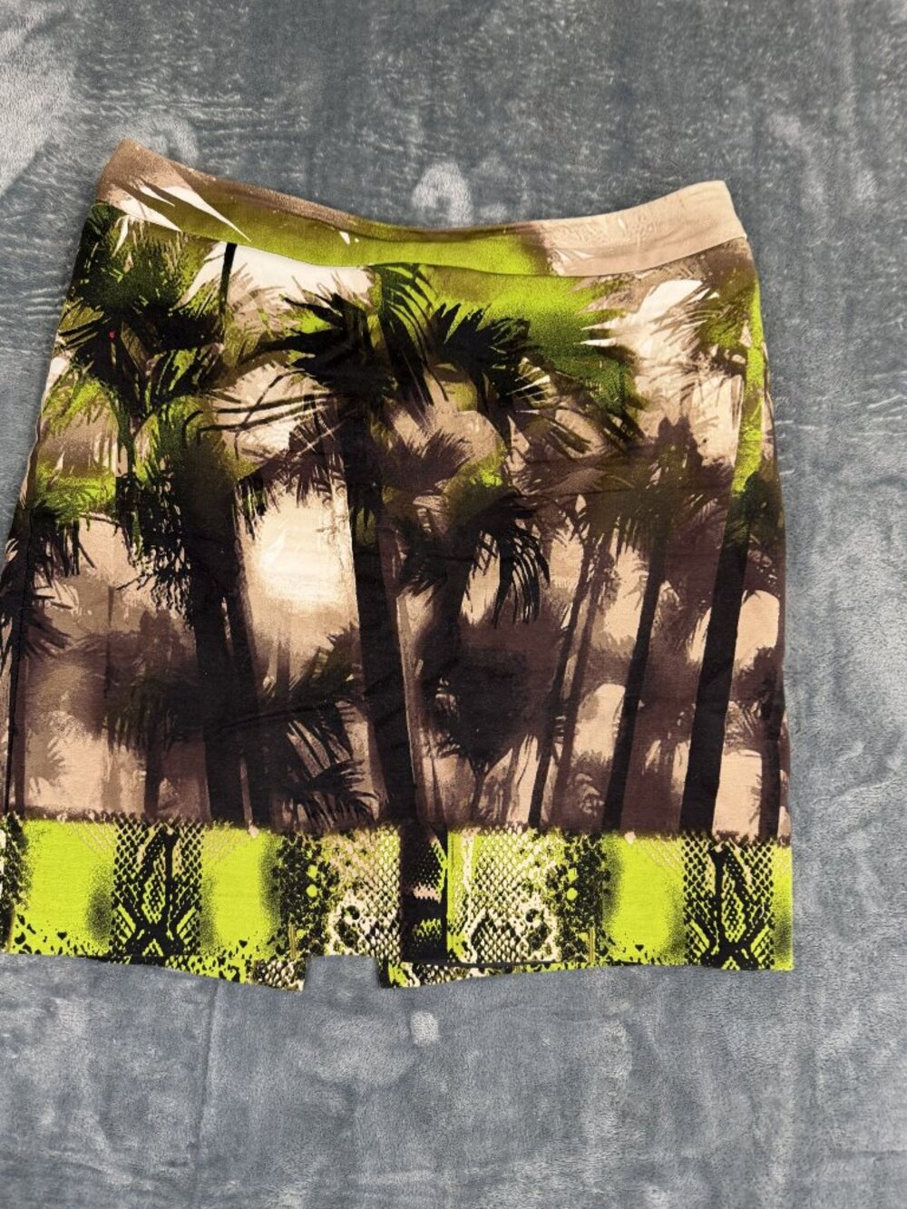 Worthington Womens Tropical Print Pencil Skirt Size 8 Green Brown Snake Accent